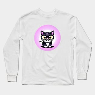 kitty with glasses Long Sleeve T-Shirt